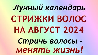 Лунный календарь СТРИЖКИ волос на АВГУСТ 2024 Благоприятные и неблагоприятные дни [upl. by Willyt]