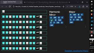 JavaScript Piano with Harmonic Minor and Major Diatonic Scales [upl. by Ruffina]