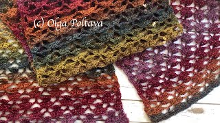 How to Crochet Lacy Scarf Hobbii Universe Yarn Crochet Video Tutorial [upl. by Kezer]