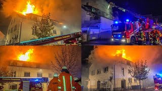 FLASHOVER Durchzündung BEI DACHSTUHLBRAND  HAUS IN VOLLBRAND  FLAMMEN amp RAUCH  FEUERWEHR [upl. by Editha69]