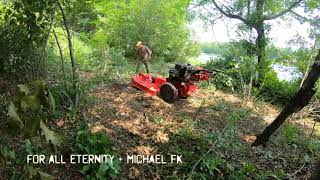 Clearing thick Trees amp brush with the GRAVELY MEGA MOWER 4 [upl. by Adnahcal]