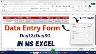 Day13Day30 Create EXCELLENT Data Entry Forms Without VBA Code  Automatic Border [upl. by Ecyor]