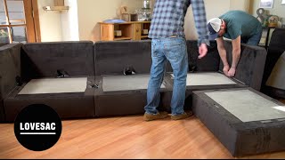 Lovesac Modular Furniture Assembly Tips Tricks amp REVIEW [upl. by Ykroc]