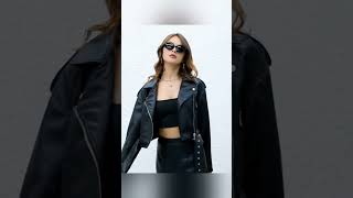 Stylish Faux Leather Biker Jacket Spring amp Autumn Look [upl. by Corrianne]