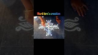 Easy kolam rangoli design 🌺shortsviral kolamshortstrending ytshort [upl. by Kendy422]