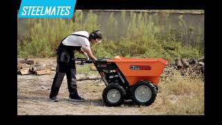 steelmates 7hp 300kg Gasoline Engine Driving power wheel Barrow mini Dumper [upl. by Chemaram]