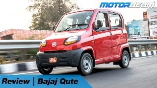 Bajaj Qute Review  Indias First Quadricycle  MotorBeam [upl. by Wettam]