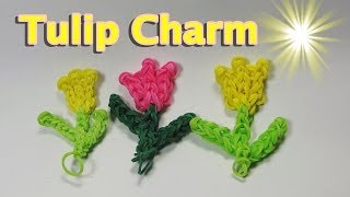 Rainbow Loom Charms TULIP Easy How To Design DIY Mommy [upl. by Hennie]