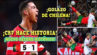 🚨GOLAZO HISTORICO de CRISTIANO RONALDO ¡DE CHILENA RÉCORD HISTORICO GOLEADA de PORTUGAL vs POLONIA [upl. by Enneillij]