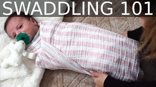 How To Swaddle A Newborn Baby Using A Double Swaddle [upl. by Sordnaxela]