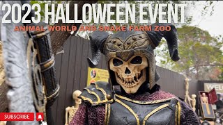 2023 Animal World and Snake Farm Zoo Halloween Event and Decorations Walkthrough [upl. by Funk]