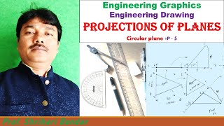 Engineering Graphics I Engineering Drawing I Projections of Planes I Plane Circular [upl. by Lledner]