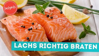 Lachs mit Haut richtig braten  So wird es saftig lecker amp gelingt garantiert [upl. by Atteloiv]