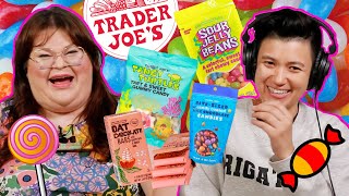 Kristin And Jen Try Every Trader Joes Candy  Kitchen amp Jorn [upl. by Soma]