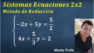 Sistemas de Ecuaciones 2x2 con fracciones Método de Reducción  Eliminación paso a paso 6 [upl. by Etnohs]