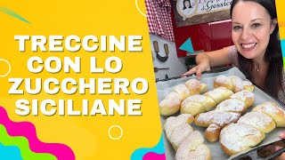 TRECCINE CON LO ZUCCHERO SICILIANE Ricetta Sofficissima [upl. by Enisamoht]