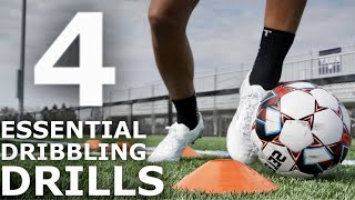 4 Essential Dribbling Drills For Footballers  Improve Your Close Control Dribbling [upl. by Seve]