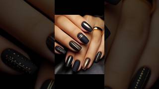 Trending Black nails blacknailart shorts naildesign [upl. by Lebna]