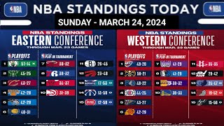 NBA STANDINGS TODAY as of MARCH 24 2024  GAME RESULT [upl. by Earvin]