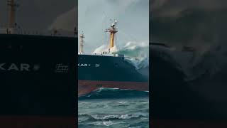 What Happens Next Giant Wave Engulfs Massive Ship Will It Survive scaryocean giantwaves [upl. by Woodcock]