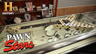 Pawn Stars Custom Made Karl Sandoval Flying V Guitar Season 16  History [upl. by Gaither174]