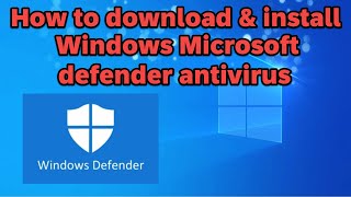 How to download and install Microsoft defender antivirus [upl. by Novikoff583]