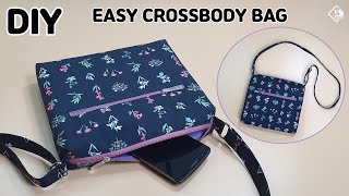 DIY EASY CROSSBODY BAG Shoulder bag  sewing tutorial Tendersmile Handmade [upl. by Otrebliw630]