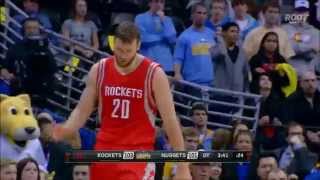 Donatas Motiejunas works over Kenneth Faried in overtime [upl. by Dacia3]