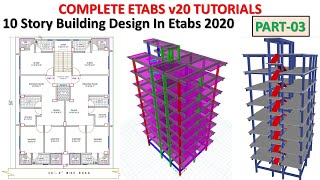 3 Etabs 2020 Tutorials  10 storey building design in etabs v20  SOCE EngrHedaetullah [upl. by Humbert]