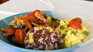 Simple Cooking stir fry zucchini and tempeh [upl. by Girardo]