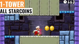 New Super Mario Bros DS 1Tower World 1 All Star Coins Walkthrough SECRET EXIT [upl. by Singleton706]