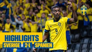 Highlights Sverige  Spanien 21  VMkval  Isak och Claesson gör mål [upl. by Amarillis496]