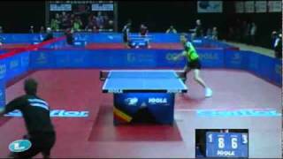 Bastian Steger vs Werner Schlager2011 Europe Top 12 [upl. by Dobb]