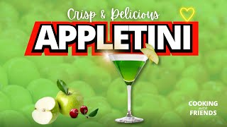 How to make APPLETINI a Step by Step Apple Martini Cocktail Recipe [upl. by Aleacem]