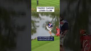 Tiger Woods caddie LOSES club in lake 😱 [upl. by Nylirak]