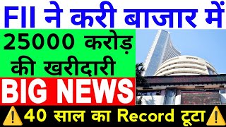 FII ने करी बाजार में 25000 करोड़ की खरीदारी Record टूटा  Nifty Bank Nifty Prediction November 13th [upl. by Rush]