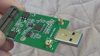 NFHK USB 30 to PCIE mSATA External SSD PCBA Conveter Adapter Card Unboxing and Test [upl. by Didi]