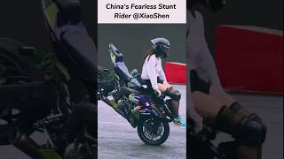 Meet China’s Fearless Stunt Rider XiaoShen motorcycle stunt motorcyclecrahses shorts [upl. by Audly]