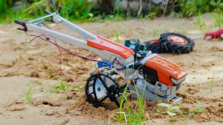 DIY Amazing Tractor plowed  Mini Electric tractor ZT155 Kubota [upl. by Helman]