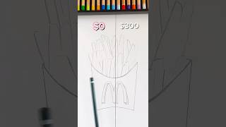 ✨0 vs 300 PENCILS✨ art drawing pencildrawing pencil mcdonalds fries cartoon carandache [upl. by Itsrik942]