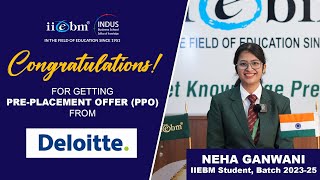 Neha Ganwani  Preplacement offer from Deloitte [upl. by Jackson851]