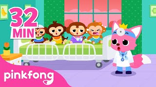 Five Little Monkeys Jumping on the Bed  BEST Monkey Banana Dance Songs  Pinkfong Kids Songs [upl. by Dorrie]