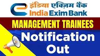 India Exim Bank Recruitment 2024  India Exim Bank Management Trainees Notification Out [upl. by Anitnuahs493]