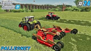 Haymaking Mastery Raking Baling and Storing for Profit  Pallegney Farm  FS 22  Timelapse 25 [upl. by Kaule]