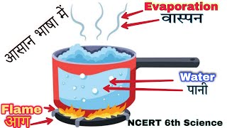 वास्पीकरण वास्पन Evaporation in hindi english  Sepration Of Substances  NCERT Class 6th Science [upl. by Araed]