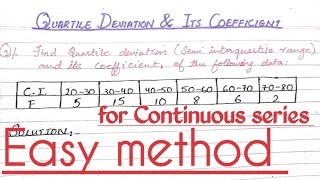 Quartile Deviation amp its Coefficient Semi interquartile range How to find [upl. by Kenay]