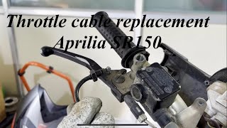 Throttle Cable replacement on a scooter  Aprilia SR 150 [upl. by Terb]