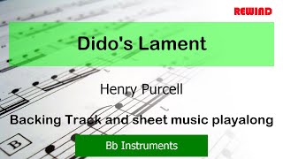 Purcell Didos Lament Tenor Sax Clarinet Trumpet Backing Track and Sheet Music [upl. by Smallman]