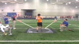 Matthew Hotys UT shot put indoor freshman record toss [upl. by Aleahc]