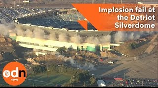 Implosion fail at the Detroit Silverdome [upl. by Folsom]